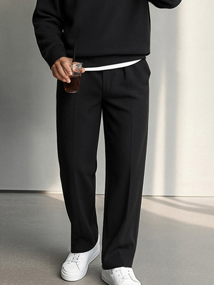 Minimalist Fake Layered Top Pants Set