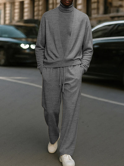 Minimalist Comfort Turtleneck Top Pants Set