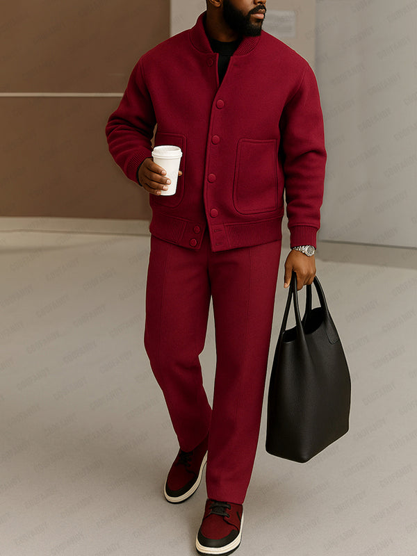 Modern Casual Jacket Pants Set