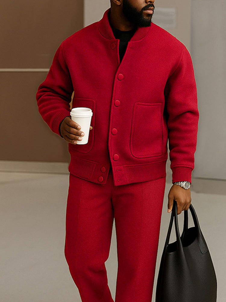 Modern Casual Jacket Pants Set