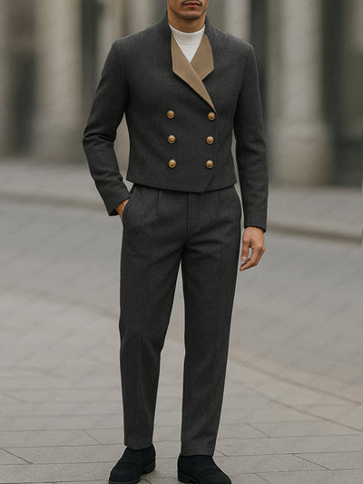 Smart Casual Designer Contrast Color Suit Set