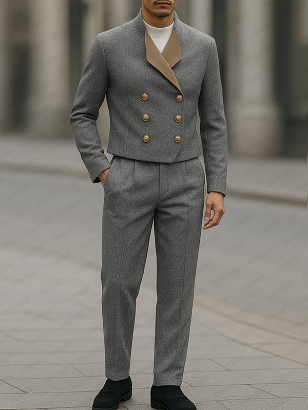 Smart Casual Designer Contrast Color Suit Set