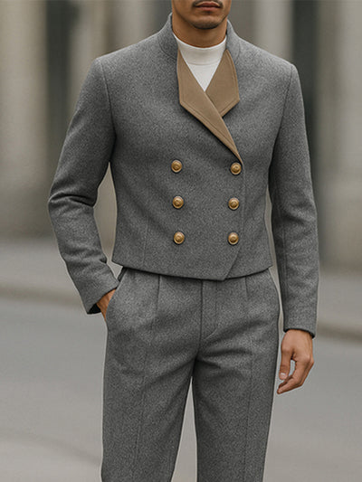 Smart Casual Designer Contrast Color Suit Set