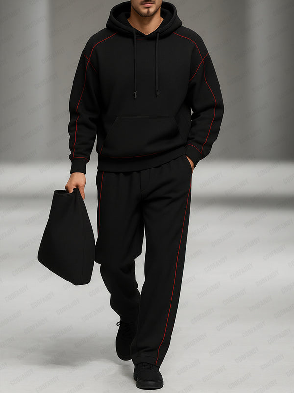 Stylish Lines Design Sweatshirt Set