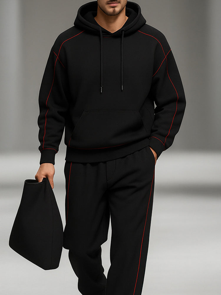 Stylish Lines Design Sweatshirt Set