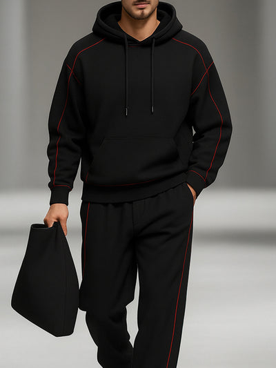 Stylish Lines Design Sweatshirt Set