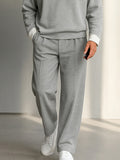Fake 2-Piece Polo Collar Sweatshirt and Pants Set
