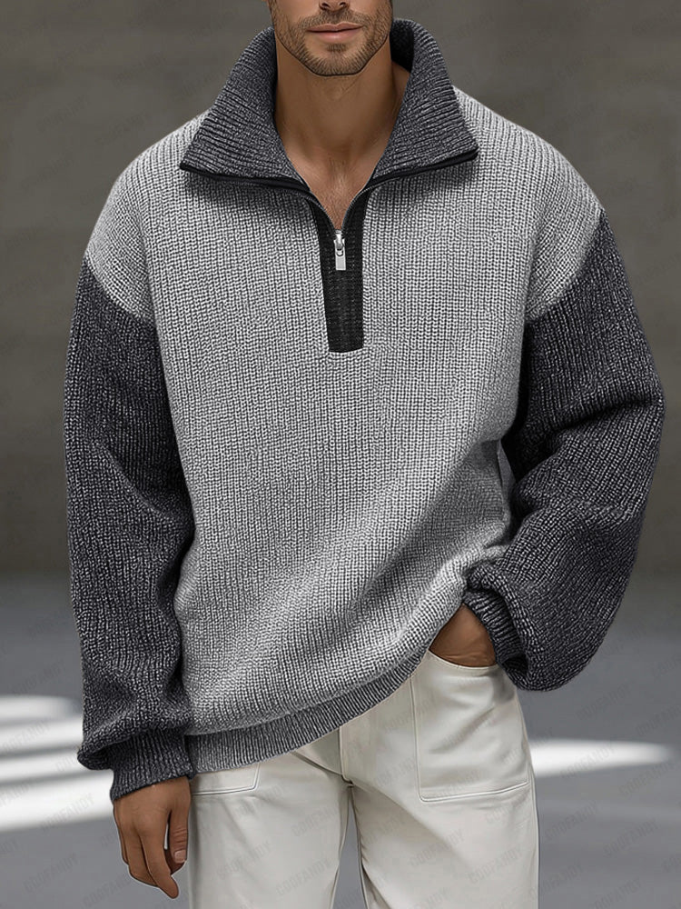 Unique Contrast Color Pullover Sweater – COOFANDY