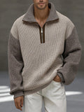 Unique Contrast Color Pullover Sweater