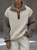Unique Contrast Color Pullover Sweater