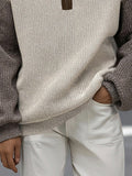 Unique Contrast Color Pullover Sweater