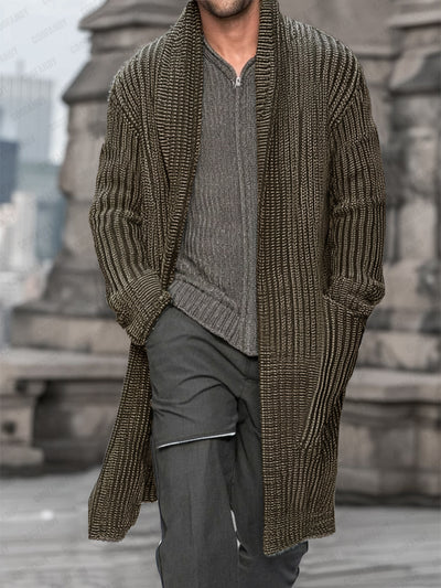 Casual Relaxed Fit Long Knit Cardigan