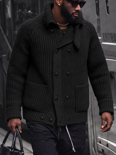 Casual Double Breasted Knit Cardigan
