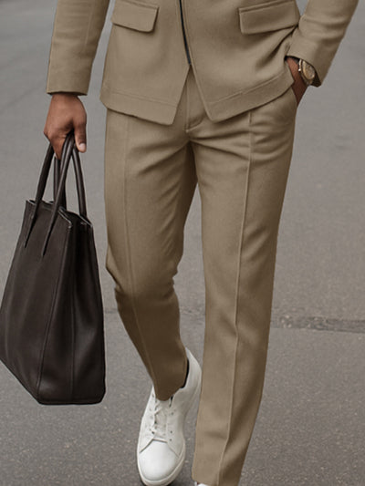 Elegant Modern Slanted Placket Suit Set