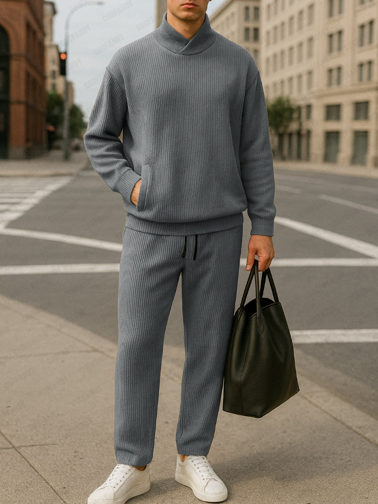 Sporty Knit Pit-Strip Matching Set