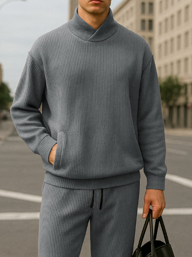 Sporty Knit Pit-Strip Matching Set