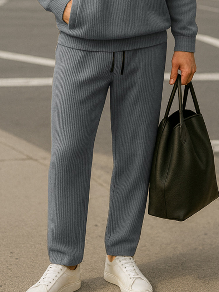 Sporty Knit Pit-Strip Matching Set