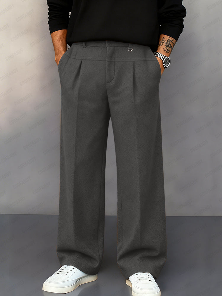 Vintage Suede Straight Legs Pants