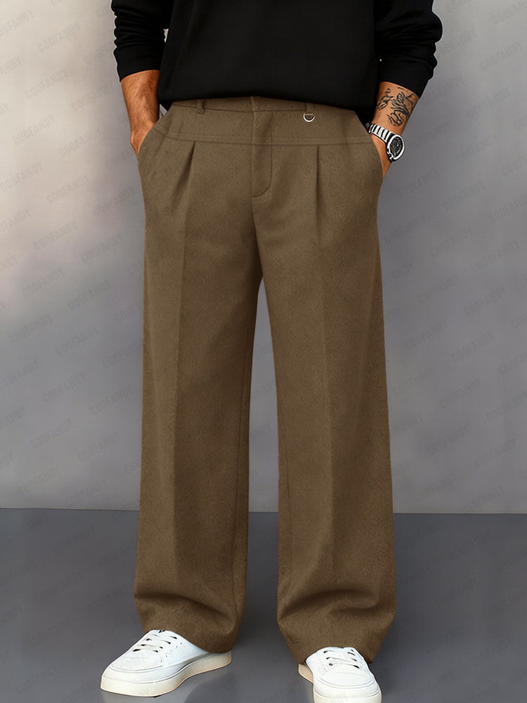 Vintage Suede Straight Legs Pants