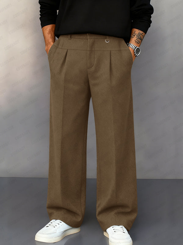 Vintage Suede Straight Legs Pants