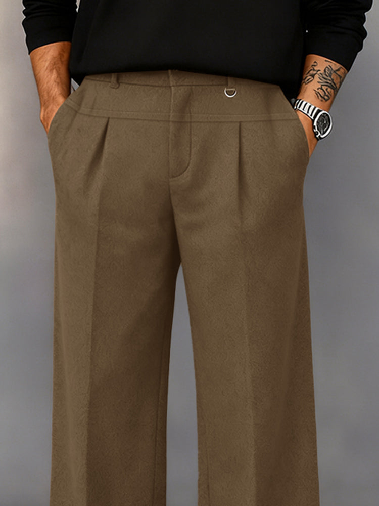 Vintage Suede Straight Legs Pants