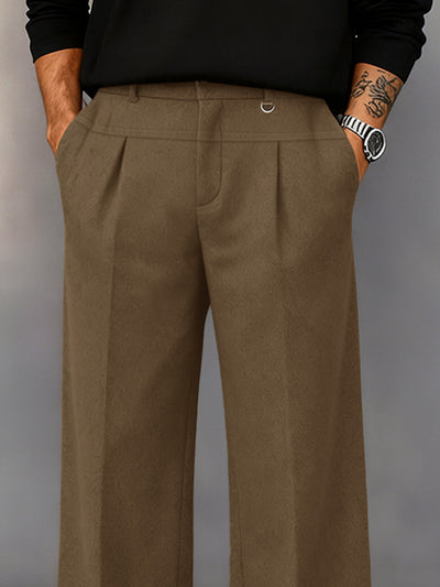 Vintage Suede Straight Legs Pants