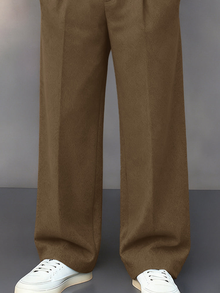 Vintage Suede Straight Legs Pants