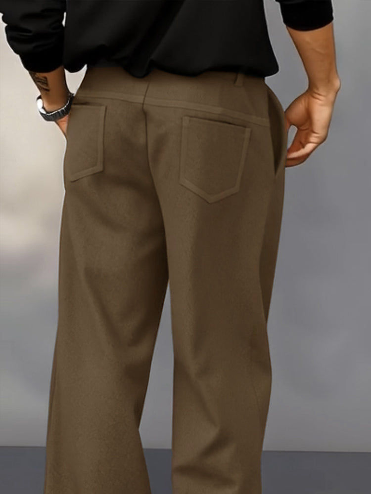 Vintage Suede Straight Legs Pants