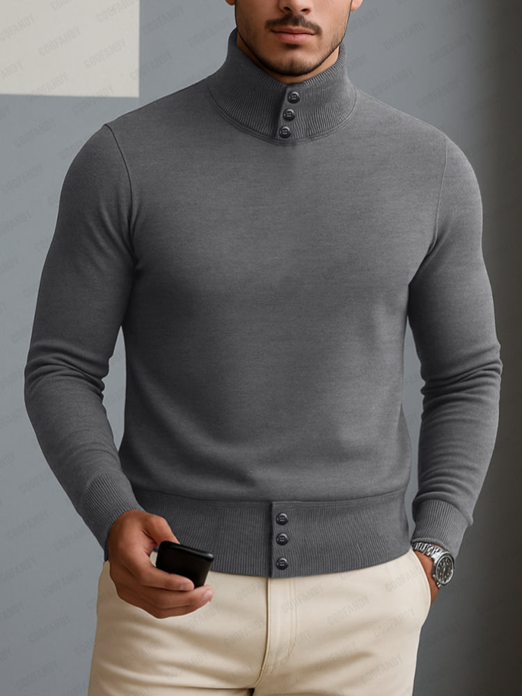 Urban Casual Ribbed Turtleneck Undershirt