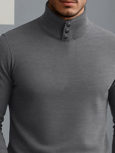 Urban Casual Ribbed Turtleneck Undershirt
