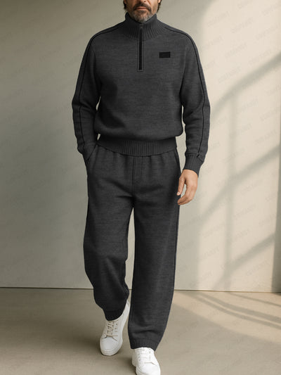 Casual Stand Collar Sweatsuit Set