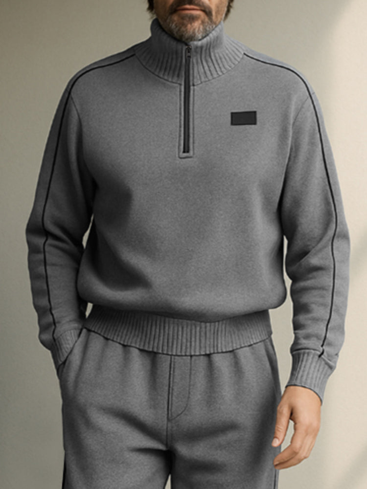 Casual Stand Collar Sweatsuit Set