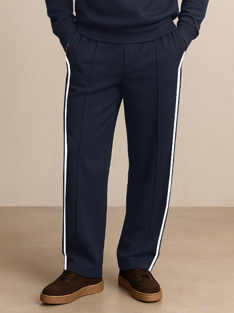 Simple Contrast Stripe Matching Set