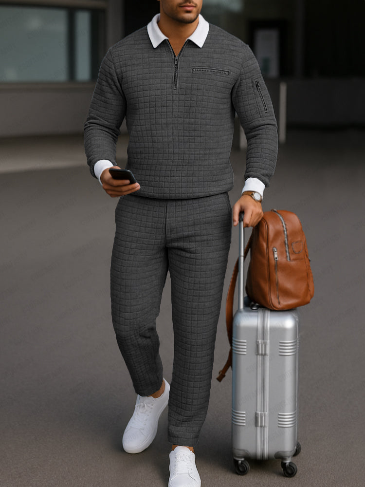 Casual Check Jacquard Matching Set