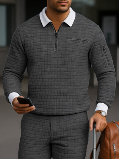 Casual Check Jacquard Matching Set