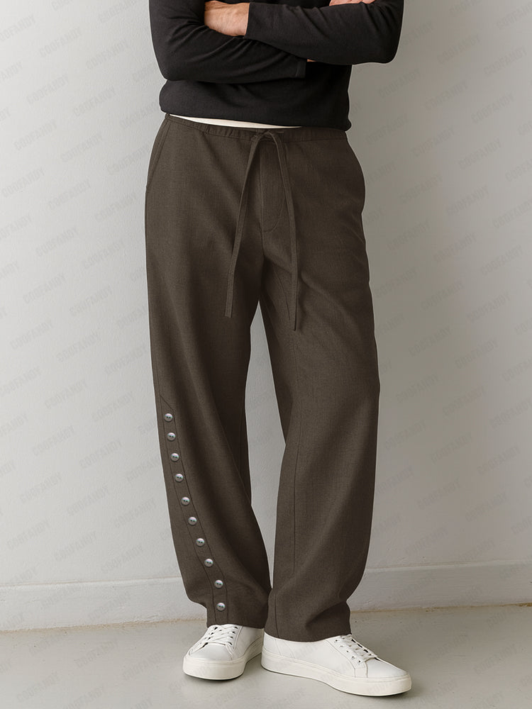 Unique Decorative Shell Buttons Pants