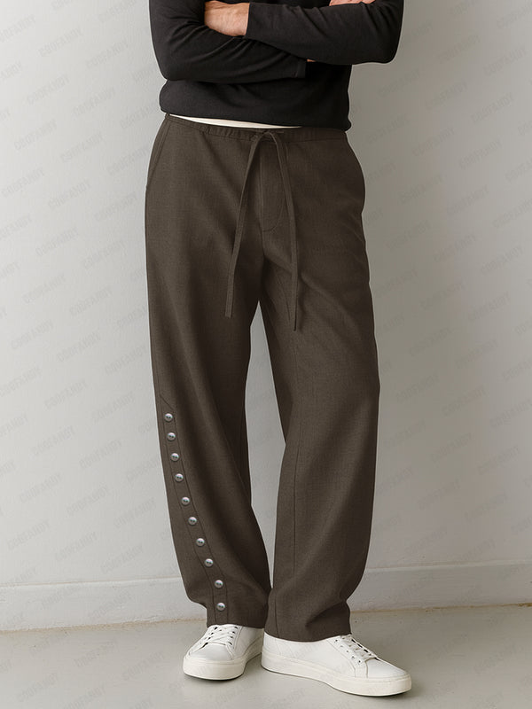 Unique Decorative Shell Buttons Pants