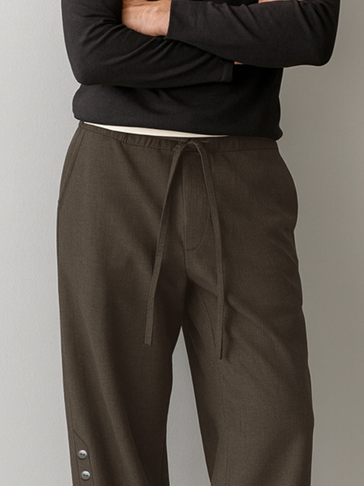 Unique Decorative Shell Buttons Pants