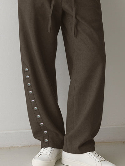 Unique Decorative Shell Buttons Pants
