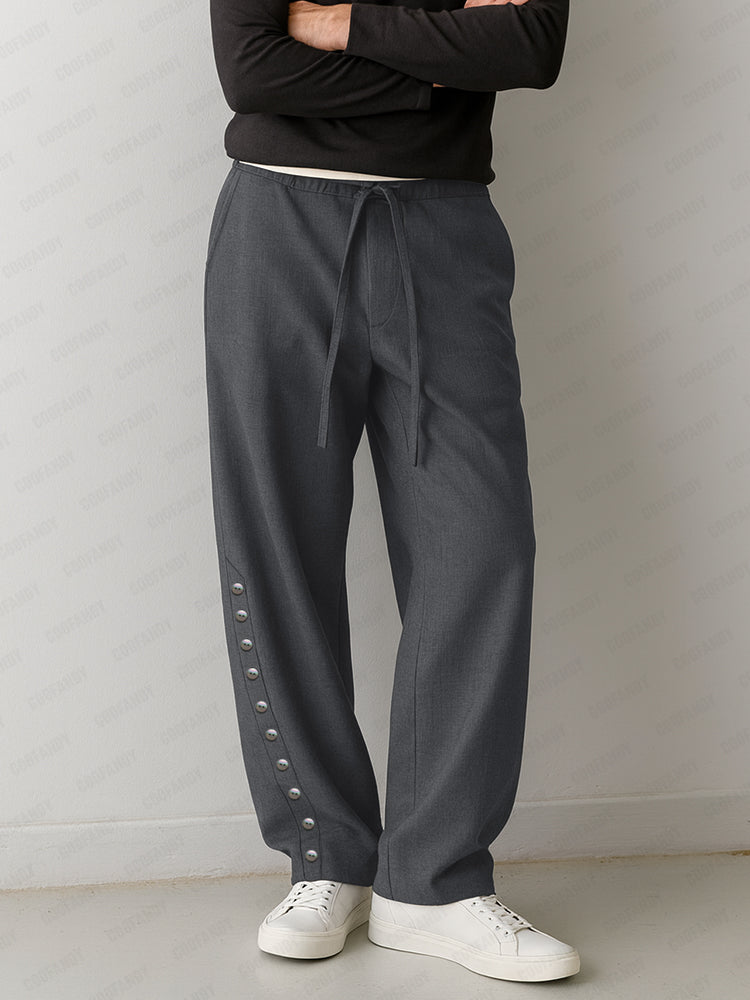 Unique Decorative Shell Buttons Pants