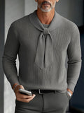 Modern Tie Neck Layering Knit Sweater