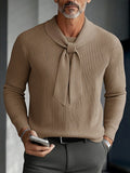 Modern Tie Neck Layering Knit Sweater