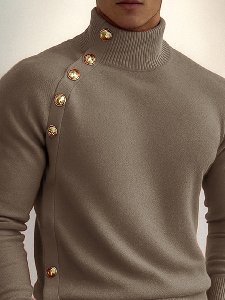 Ribbed Knit Turtleneck Sweater