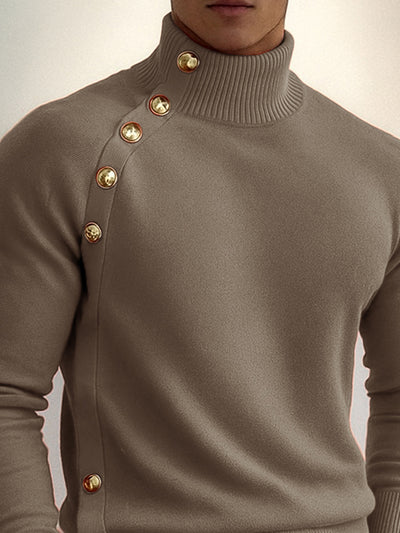 Ribbed Knit Turtleneck Sweater