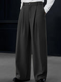 Casual Pleated Wide-Leg Pants