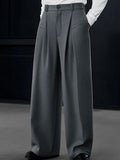 Casual Pleated Wide-Leg Pants
