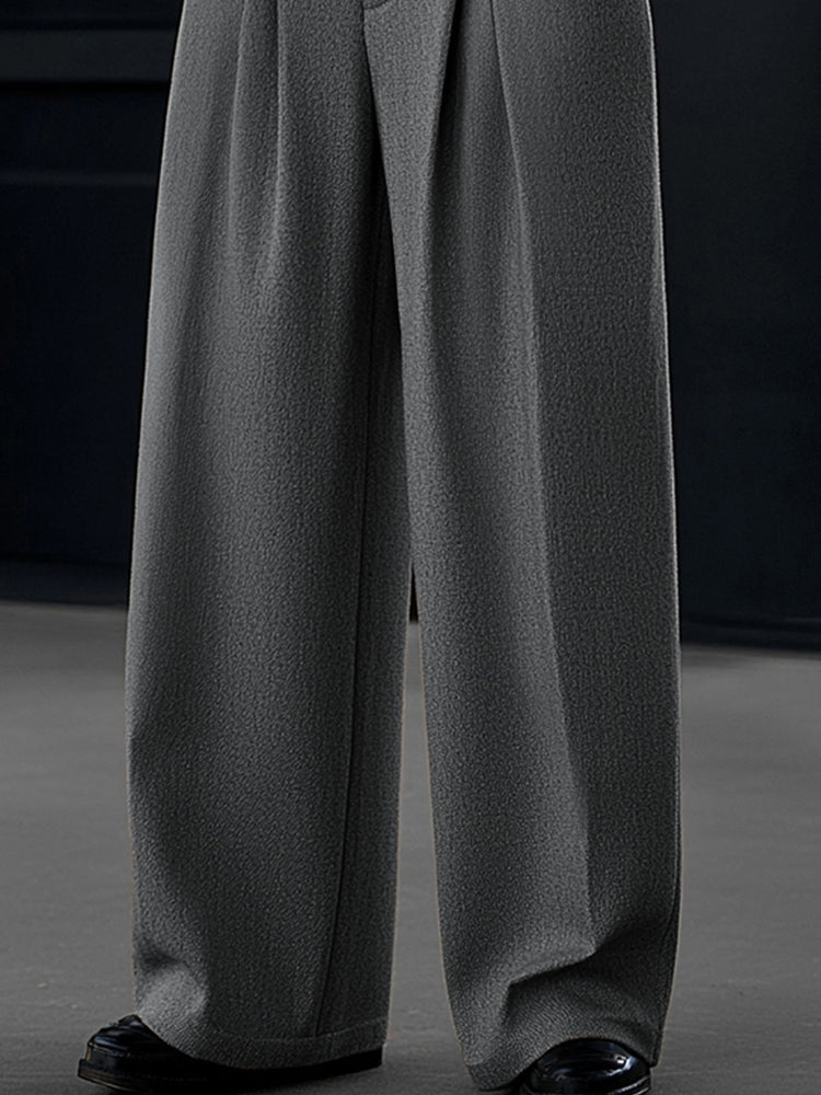 Casual Pleated Wide-Leg Pants