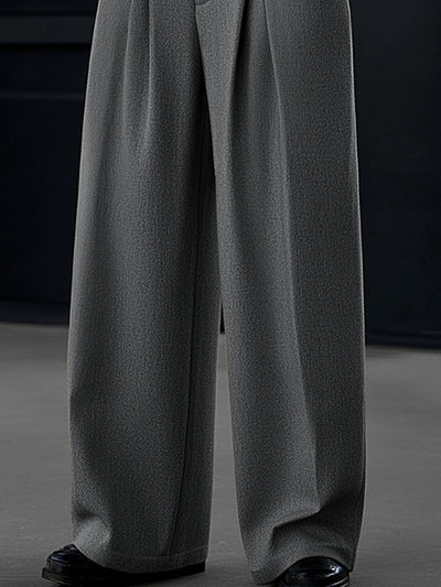 Casual Pleated Wide-Leg Pants