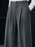 Casual Pleated Wide-Leg Pants