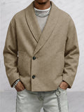 Casual Slant Placket Tweed Jacket